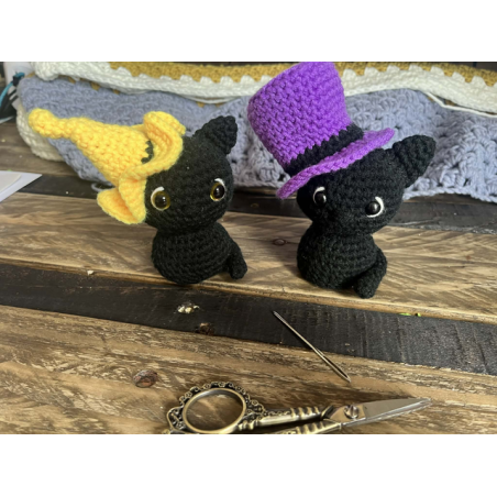 Petit chat noir et son chapeau
