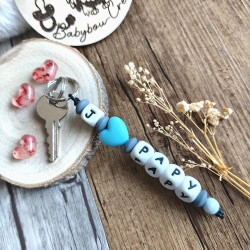 Porte-clés j’aime (coeur) silicone personnalisé
