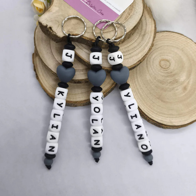Porte-clés j’aime (coeur) silicone personnalisé