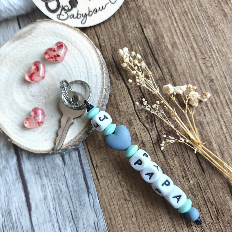 Porte-clés j’aime (coeur) silicone personnalisé