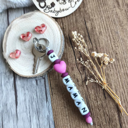 Porte-clés j’aime (coeur) silicone personnalisé
