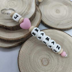 Porte-clés j’aime (coeur) silicone personnalisé