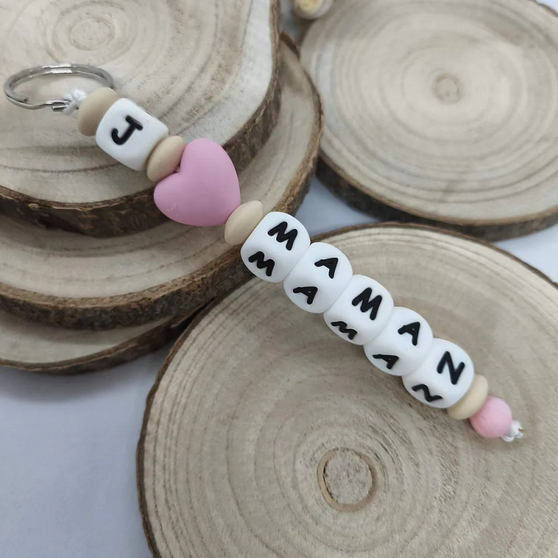Porte-clés j’aime (coeur) silicone personnalisé