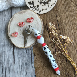 Porte-clés j’aime (coeur) silicone personnalisé