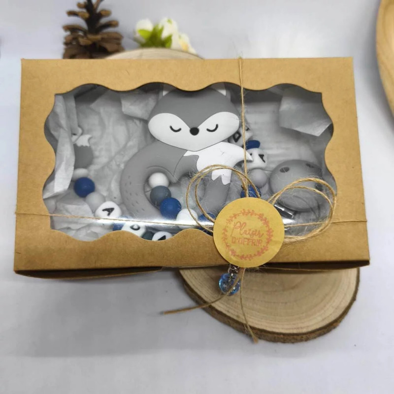 Coffret de Naissance : Attache tétine et Anneau de dentition