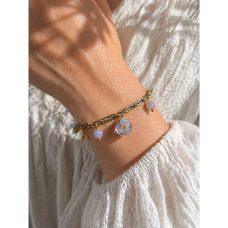 Bracelet Lyséa - Myosotis & Aigue marine