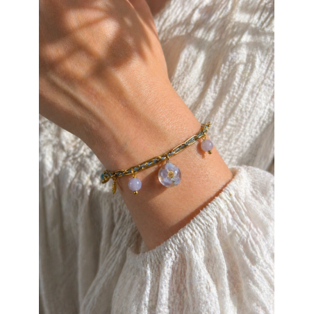 Bracelet Lyséa - Myosotis & Aigue marine