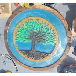 arbre de vie sur plateau en bois
