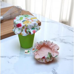 Charlotte couvre verre coton bio, modèle vacances