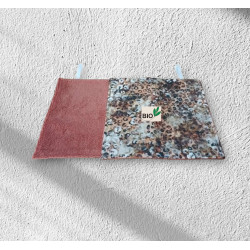Serviette visage coton bio, modèle léopard