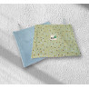 Serviette visage coton bio, modèle fleuri fond jaune