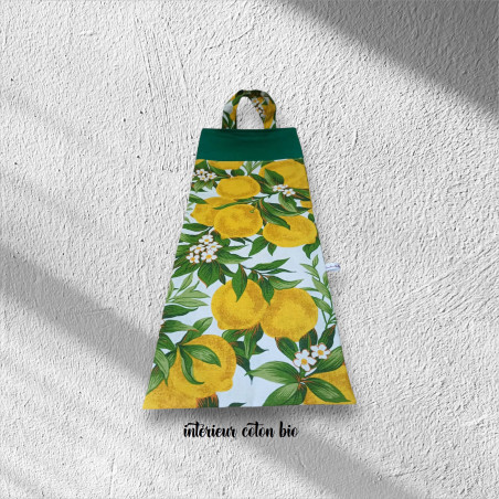 Sac à pain, à baguettes motif citrons