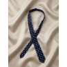 Cravate upcyclée bleu nuit à pois blancs