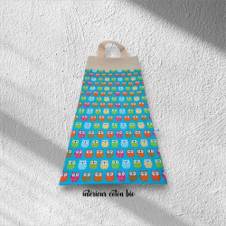 Sac à pain, à baguettes motif hiboux fond bleu