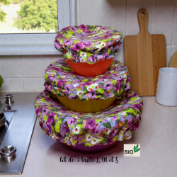 3 Charlottes couvre plat coton bio