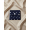 Petite pochette upcyclée bleu nuit à pois blanc 