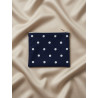 Petite pochette upcyclée bleu nuit à pois blanc 