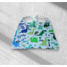 Serviette de table enfant dinosaures verts et bleus