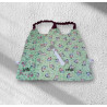 Serviette de table enfant fillettes et fleurs fond vert