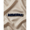 Bracelet tressé upcyclée bleu à pois blancs