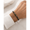 Bracelet homme Eden – agate mousse,obsidienne noire ,hématite & fougère