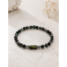 Bracelet homme Eden – agate mousse,obsidienne noire ,hématite & fougère