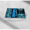 Pochette à bijoux modèle éventails vert fond noir