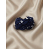 Bracelet en noeud carrick upcyclée bleu nuit à pois blancs