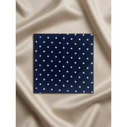 Mouchoir upcyclée bleu nuit à pois blancs