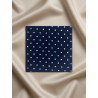 Mouchoir upcyclée bleu nuit à pois blancs