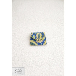 Petit étui bleu et jaune