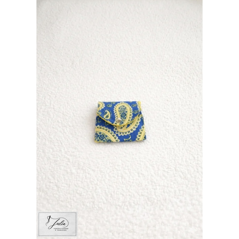 Petit étui bleu et jaune