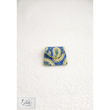 Petit étui bleu et jaune