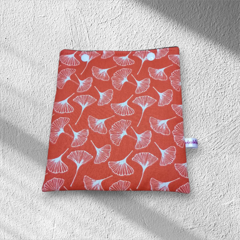 pochette pour liseuse modèle ginkgo terracotta 