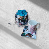 Copie de Pochette de transport pour mug et son sous mug, modèle fleuri papillons