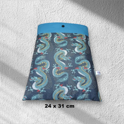 pochette pour livre modèle dragon fond gris
