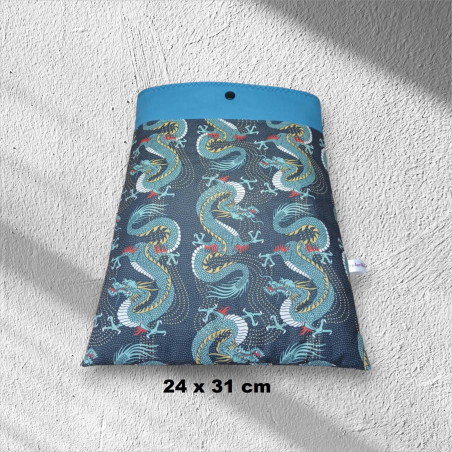 pochette pour livre modèle dragon fond gris