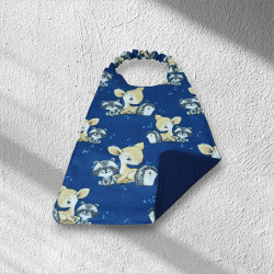 Serviette de table enfant, bavoir maternelle, doublé de coton double gaze