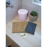 5 feuilles de papier toilette BIO lavables, réutilisables, coton doublé éponge bambou, papier hygiénique